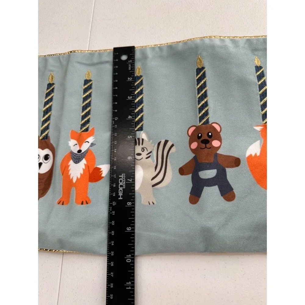 Thro Marlo Lorenz pillow case Woodland Animal Hanukkah Embroidered Velvet Fox